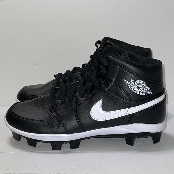Air Jordan 1 Retro MCS Baseball Cleats Black Molded MEN'S 10 AV5354-001 NEW - Picture 11 of 15